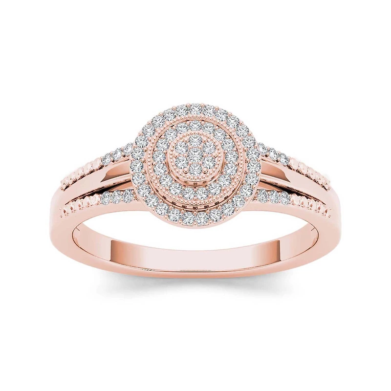 1/6 CT.T.W. Natural Diamond 10K Rose Gold Engagement Ring