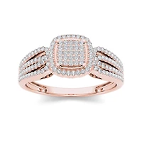 1/3 CT.T.W. Natural Diamond 10K Rose Gold Engagement Ring