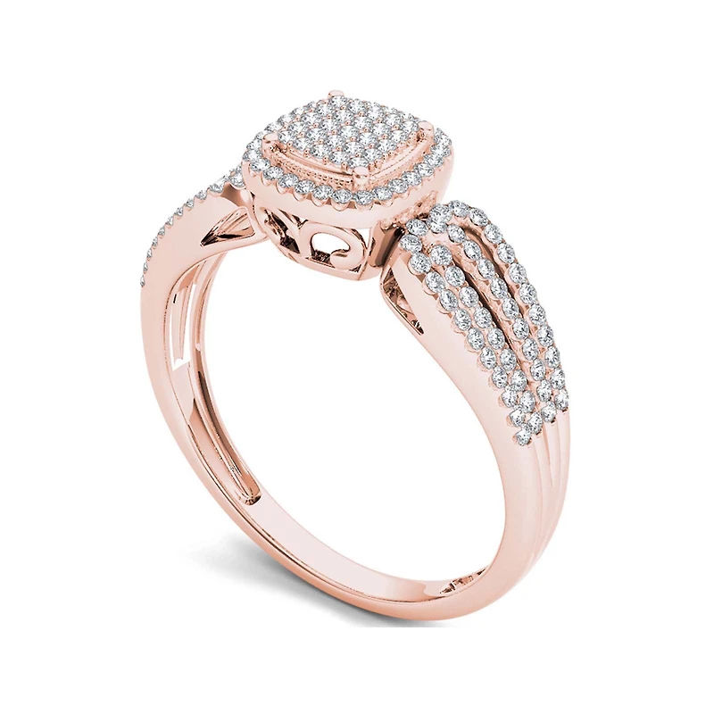 1/3 CT.T.W. Natural Diamond 10K Rose Gold Engagement Ring