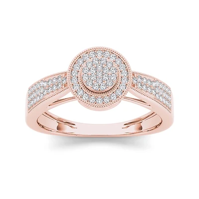 1/4 CT.T.W. Natural Diamond 10K Rose Gold Engagement Ring