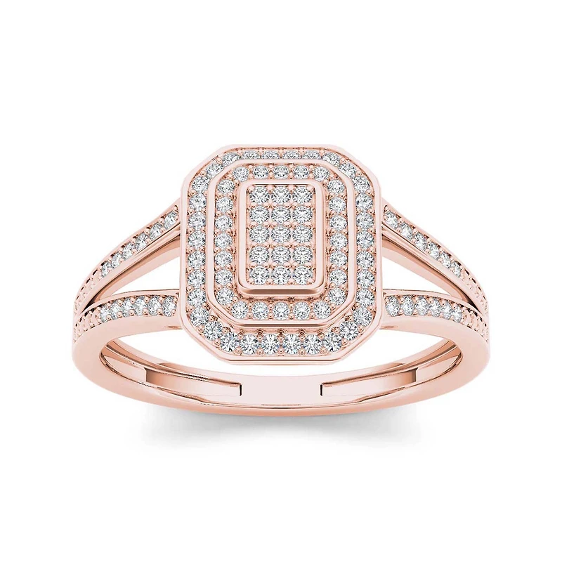 1/4 CT.T.W. Natural Diamond 10K Rose Gold Engagement Ring