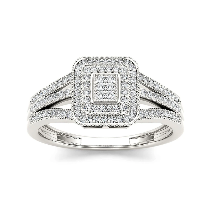 1/6 CT.T.W. Natural Diamond 10K White Gold Engagement Ring