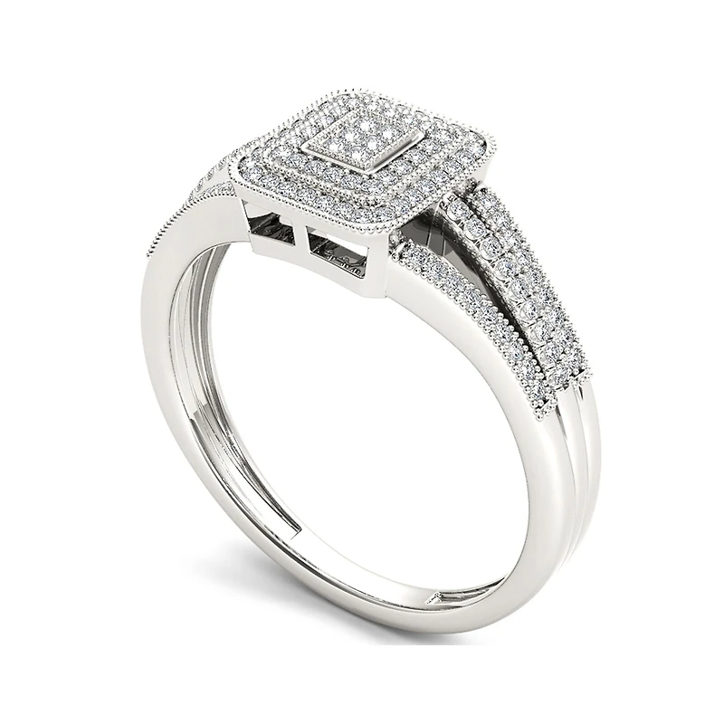 1/6 CT.T.W. Natural Diamond 10K White Gold Engagement Ring