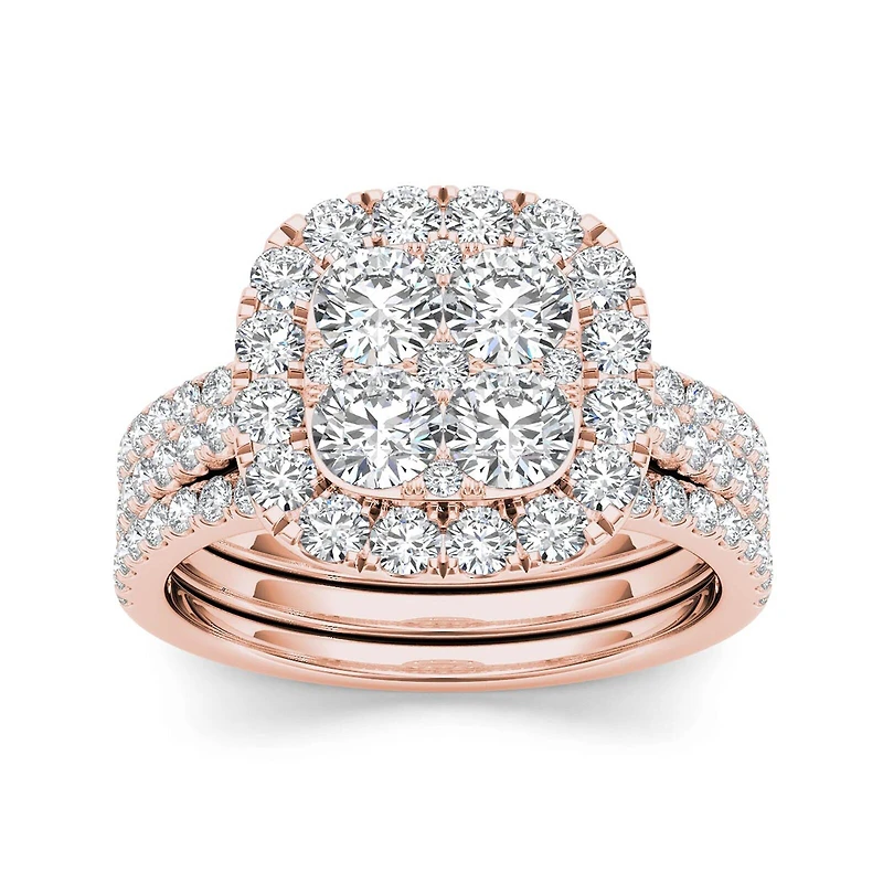 2 CT.T.W. Natural Diamond 14K Yellow Gold Bridal Set