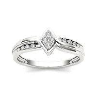 1/10 CT.T.W. Natural Diamond 10K White Gold Engagement Ring