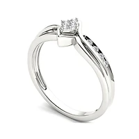1/10 CT.T.W. Natural Diamond 10K White Gold Engagement Ring