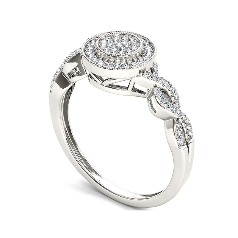 1/5 CT.T.W. Natural Diamond 10K White Gold Engagement Ring
