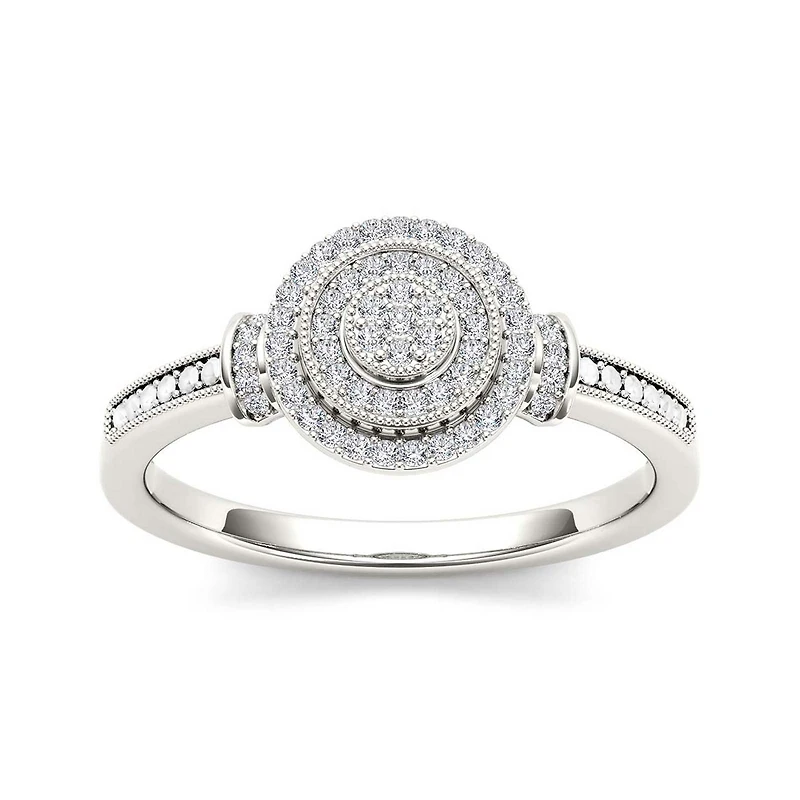 1/6 CT.T.W. Natural Diamond 10K White Gold Engagement Ring