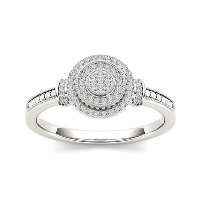 1/6 CT.T.W. Natural Diamond 10K White Gold Engagement Ring