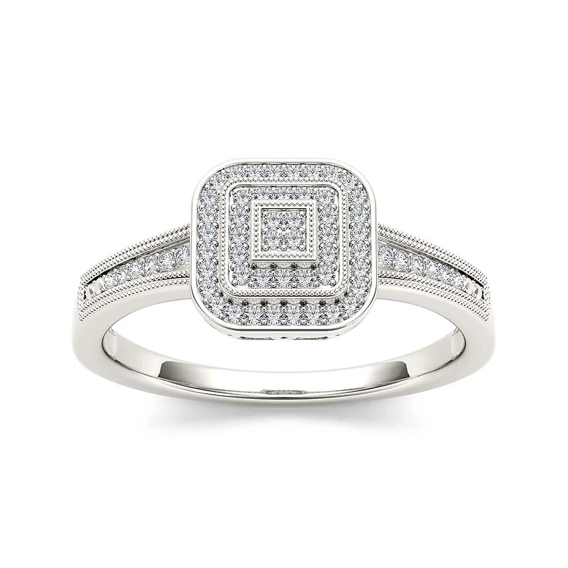1/6 CT.T.W. Natural Diamond 10K White Gold Engagement Ring