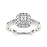 1/6 CT.T.W. Natural Diamond 10K White Gold Engagement Ring
