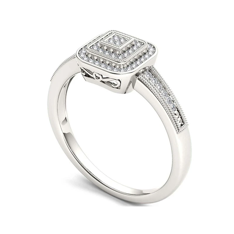 1/6 CT.T.W. Natural Diamond 10K White Gold Engagement Ring
