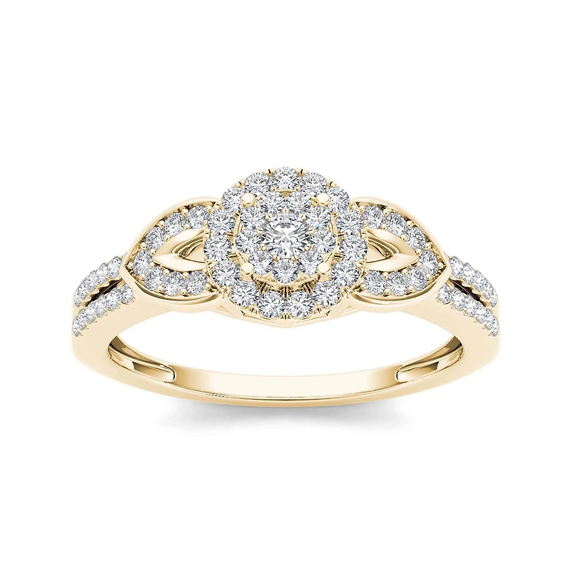 3/8 CT.T.W. Natural Diamond 10K Yellow Gold Engagement Ring