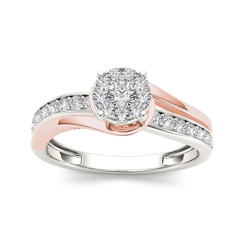 3/8 CT.T.W. Natural Diamond 10K Two-Tone Gold Engagement Ring