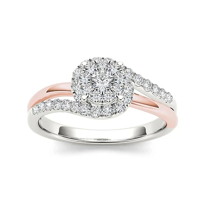 1/2 CT.T.W. Natural Diamond 10K Two-Tone Gold Engagement Ring