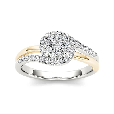 1/2 CT.T.W. Natural Diamond 10K Two-Tone Gold Engagement Ring