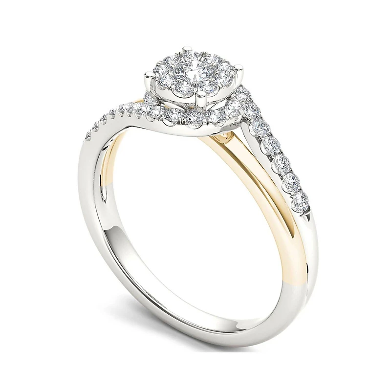 1/2 CT.T.W. Natural Diamond 10K Two-Tone Gold Engagement Ring