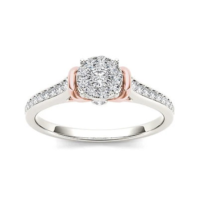 1/3 CT.T.W. Natural Diamond 10K Two-Tone Gold Engagement Ring
