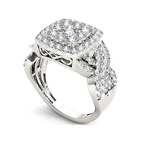 2 CT.T.W. Natural Diamond 10K White Gold Engagement Ring