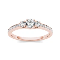 1/2 CT.T.W. Natural Diamond 14K Rose Gold 3-Stone Engagement Ring