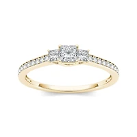1/2 CT.T.W. Natural Diamond 14K Yellow Gold 3-Stone Engagement Ring