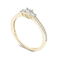 1/2 CT.T.W. Natural Diamond 14K Yellow Gold 3-Stone Engagement Ring