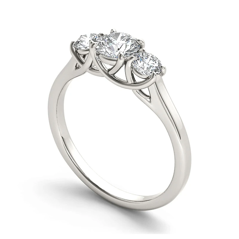 1 1/ CT.T.W. Natural Diamond 14K Yellow Gold 3-Stone Engagement Ring
