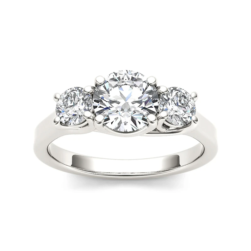 1 1/2 CT.T.W. Natural Diamond 14K White Gold 3-Stone Engagement Ring