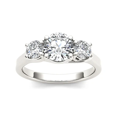 1 1/2 CT.T.W. Natural Diamond 14K White Gold 3-Stone Engagement Ring