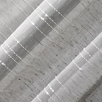 Clean Window Textured Slub Stripe Rod Pocket Sheer Single Curtain Panel