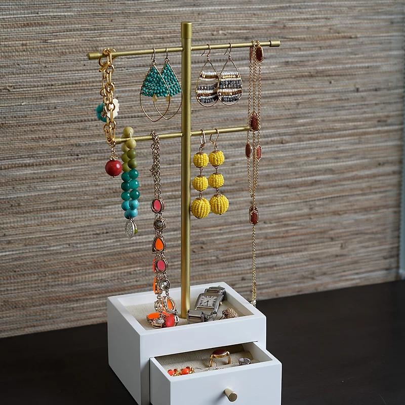 Hives And Honey Aria White Jewelry Stand