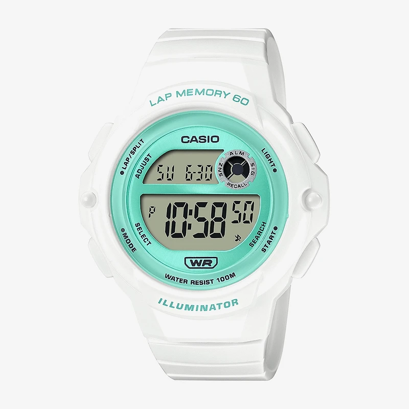 Casio Womens Digital White Strap Watch Lws1200h-7a3v
