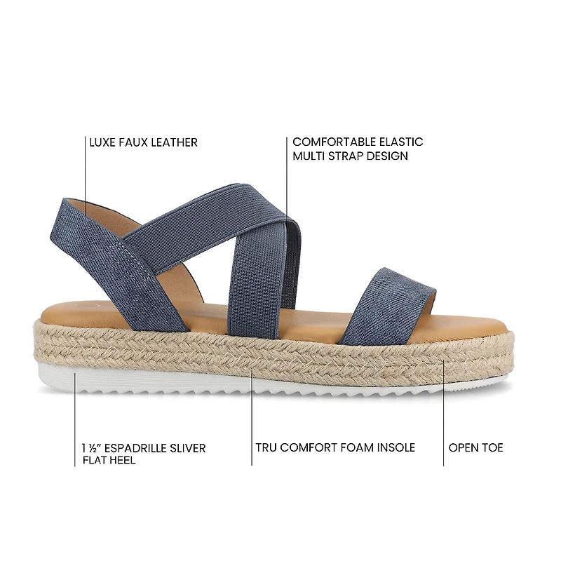 Journee Collection Womens Caroline Wedge Sandals