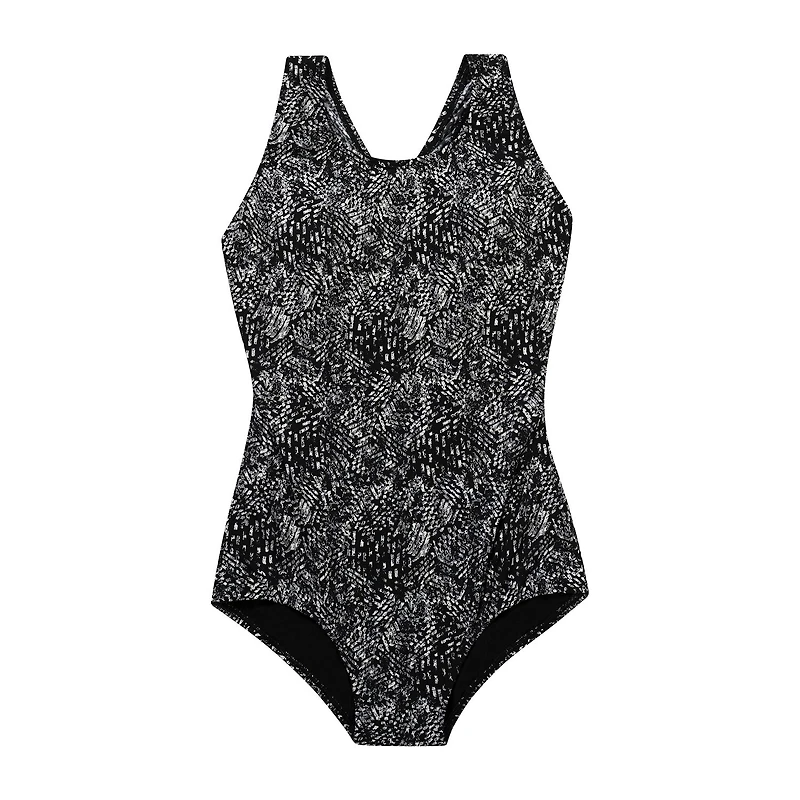 Dolfin Womens Striped Moderate Coverage One Piece Swimsuit