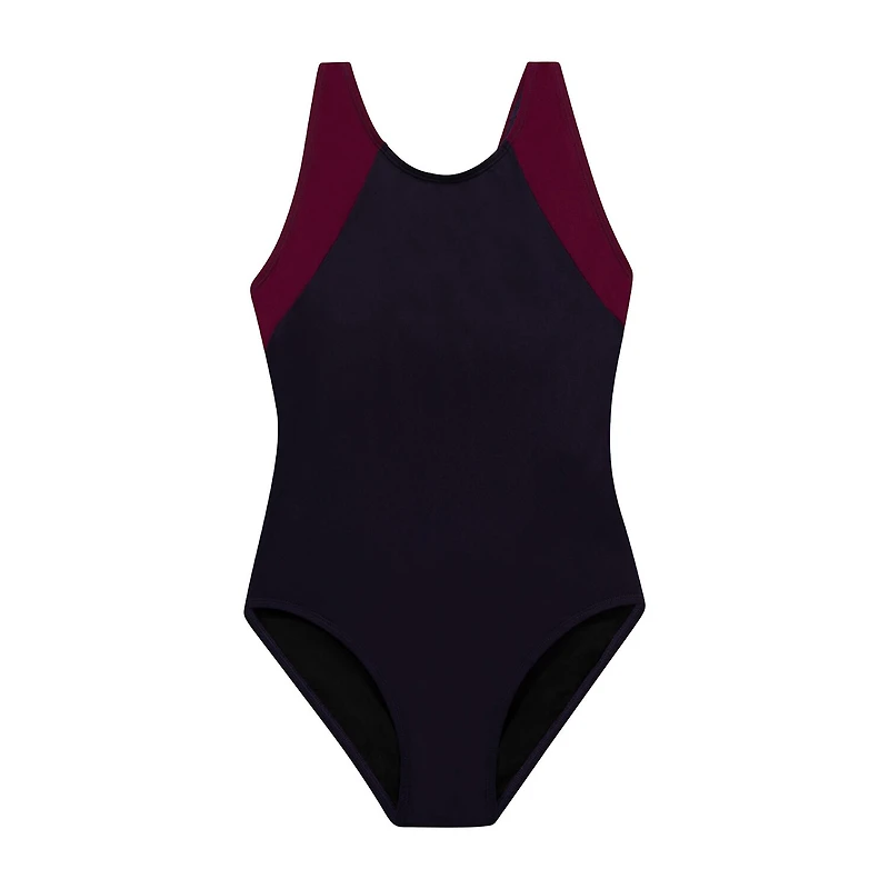 Dolfin Womens Panel Moderate Coverage One Piece Swimsuit