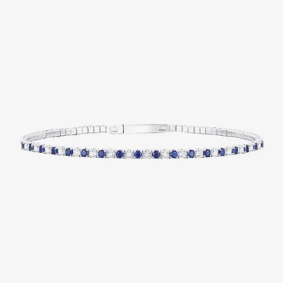 Gemstone 14K Gold Over Silver Sterling Bangle Bracelet