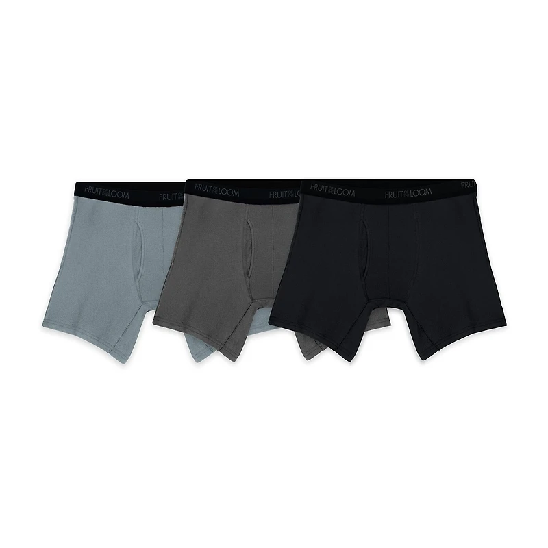 Fruit of the Loom Premium Cotton Stretch Mens 3 Pack Support Pouch Boxer Briefs 3jcsbb76