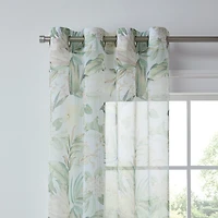 Liz Claiborne Lisette Printed Grommet Top Sheer Single Curtain Panel