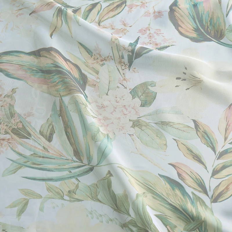 Liz Claiborne Lisette Printed Grommet Top Sheer Single Curtain Panel