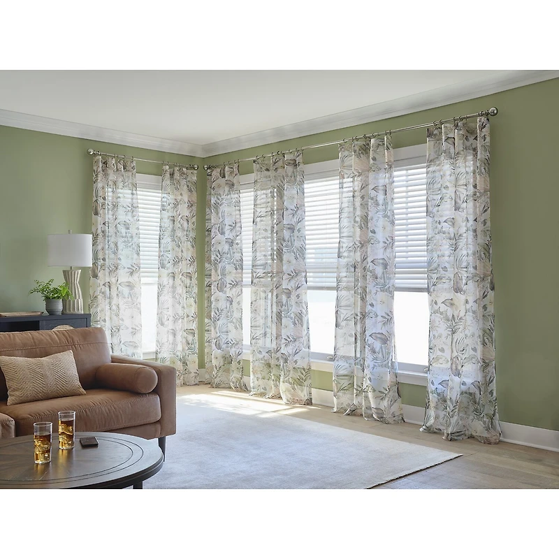 Liz Claiborne Lisette Printed Rod Pocket Sheer Single Curtain Panel