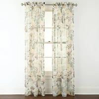 Liz Claiborne Lisette Printed Rod Pocket Sheer Single Curtain Panel