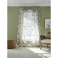 Liz Claiborne Lisette Printed Rod Pocket Sheer Single Curtain Panel