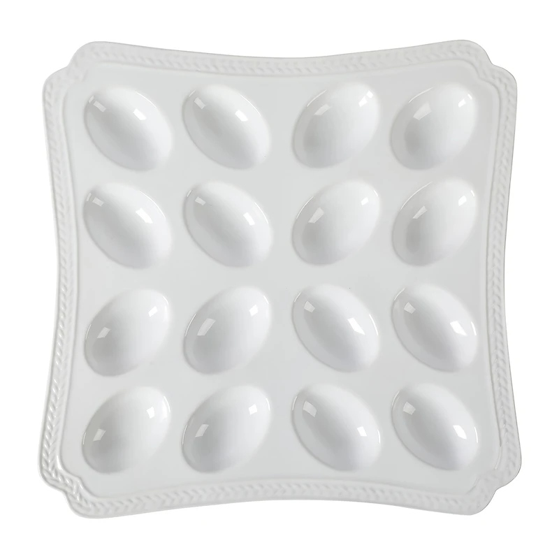 Martha Stewart Square Deviled Egg Stoneware Serving Plate