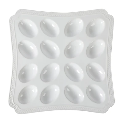 Martha Stewart Square Deviled Egg Stoneware Serving Plate
