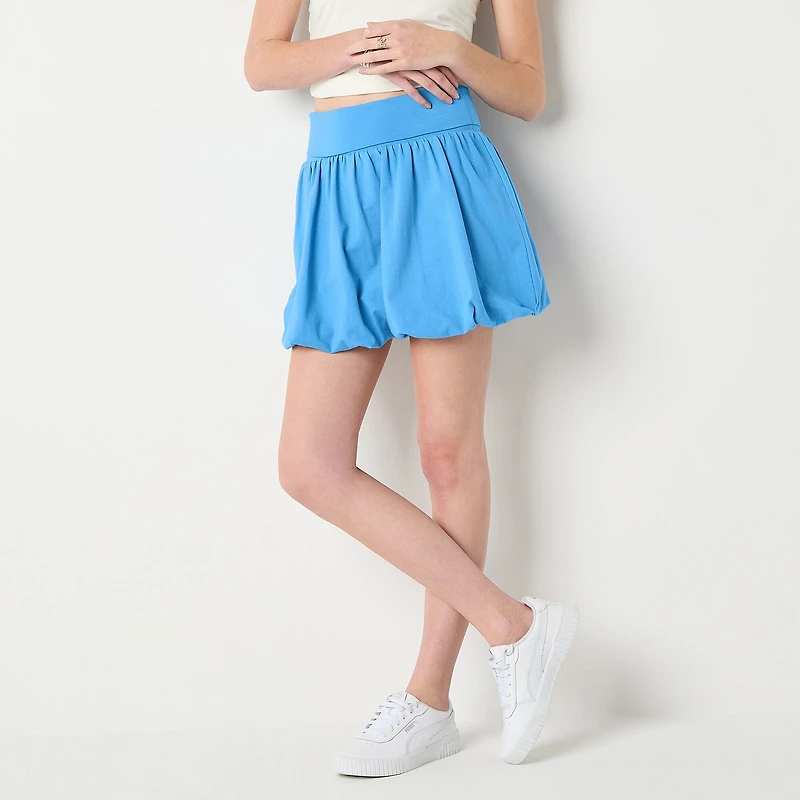 Arizona Bubble Hem Womens Juniors Pleated Skirt