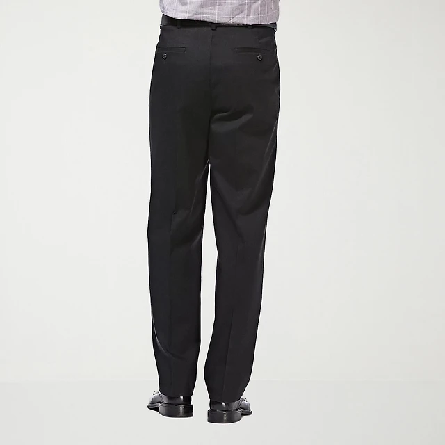 Stafford Sharkskin Stretch Pleated Pants Classic Fit