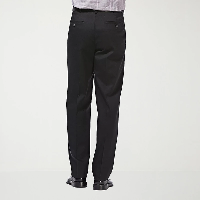Haggar Premium No Iron Khaki Mens Classic Fit Pleated Pant