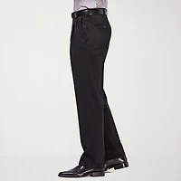 Haggar Premium No Iron Khaki Mens Classic Fit Pleated Pant