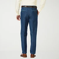 Haggar Stretch Denim Mens Classic Fit Flat Front Pant
