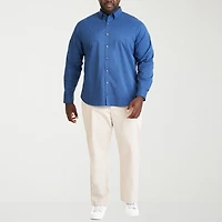 Van Heusen Everyday Defense Stain Shield Mens Long Sleeve Regular Fit Stretch Fabric Wrinkle Free Big and Tall Button-Down Shirt